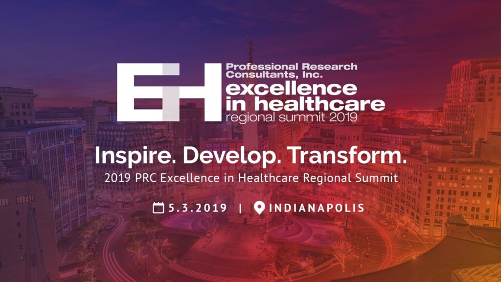 Excellence in Healthcare Regional Summit flier with downtown Indianapolis set in the background