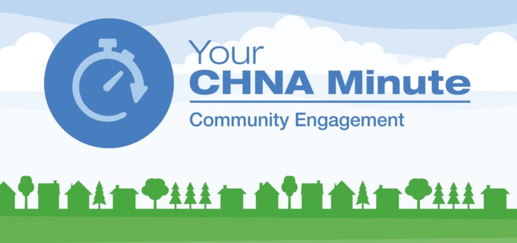 Your CHNA Minute logo above a community landscape