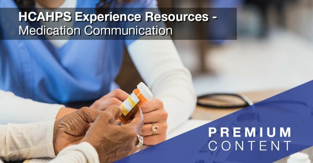HCAHPS resource for the "medication communication" dimension