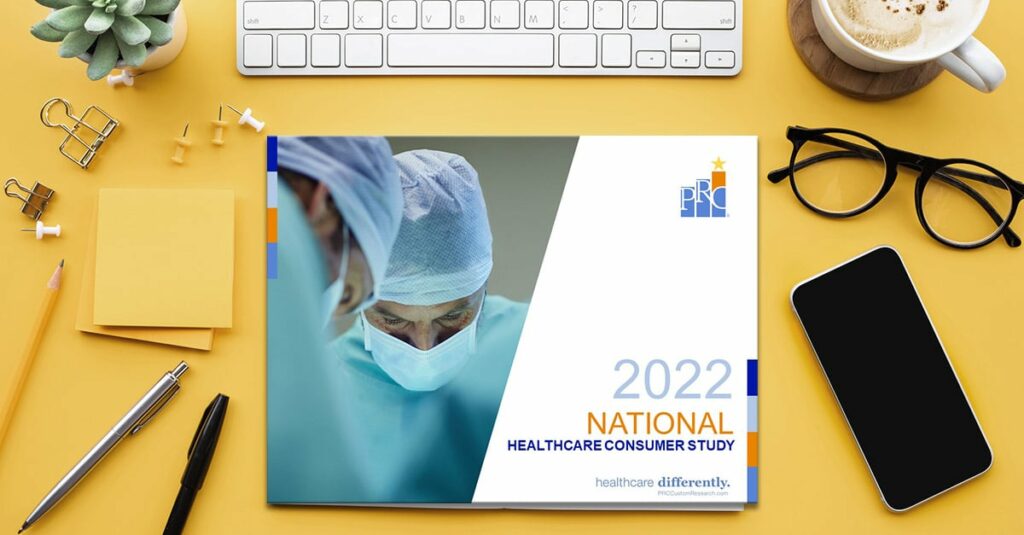 2022 PRC National Healthcare Consumer Study on an office desk