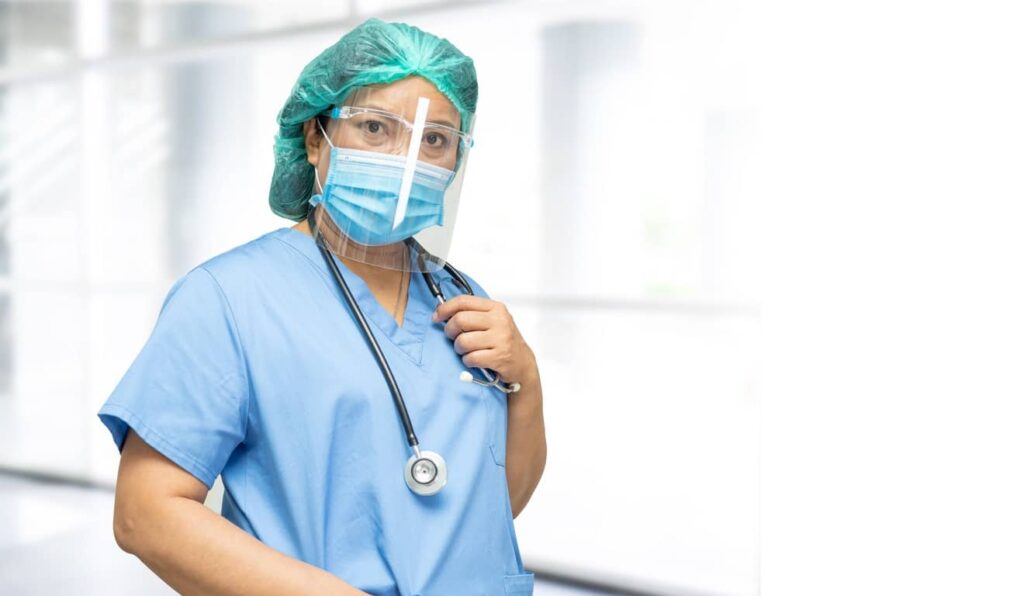 Doctor wearing mask and PPE